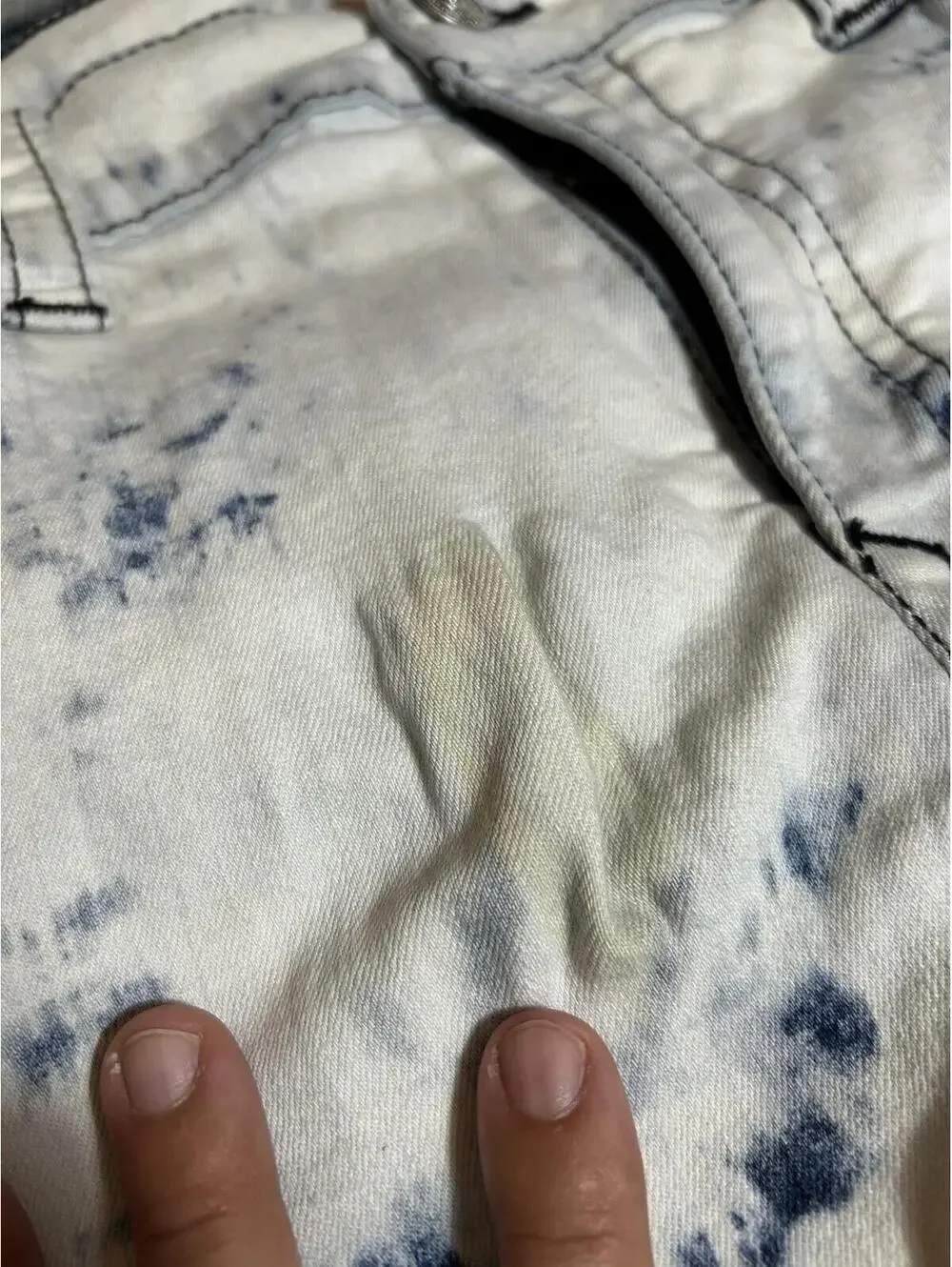 True Religion White and Blue Tie-Dye Straight Leg Jeans Size 40